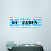 Happy 50th Birthday in Blue personalized Banner (Beurs)
