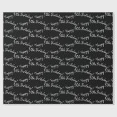 Happy 50th Birthday in zwart Cadeaupapier (Vlak)