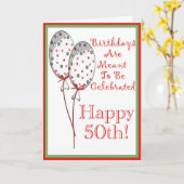 Happy 50th Birthday Kaart (Gele Bloem)