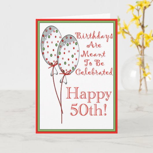 Happy 50th Birthday Kaart (Gele Bloem)