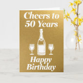 Happy 50th Birthday Kaart (Gele Bloem)