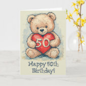 Happy 50th Birthday Kaart (Gele Bloem)
