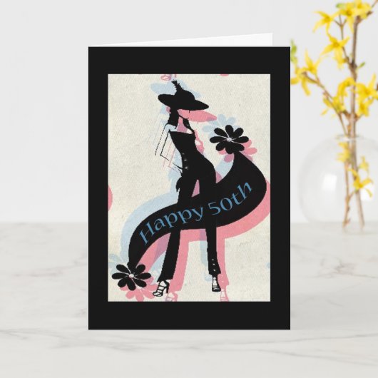 Happy 50th Birthday Kaart (Gele Bloem)