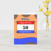 Happy 50th Birthday-kaart voor een runner Kaart (Gele Bloem)