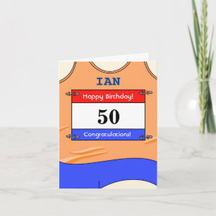 Happy 50th Birthday-kaart voor een runner Kaart
