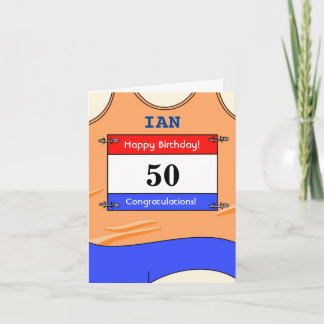 Happy 50th Birthday-kaart voor een runner Kaart