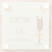 Happy 50th Birthday Mam Glazen Onderzetter (Achterkant)