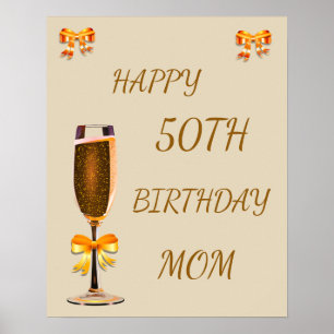 Happy 50th Birthday Mam Poster
