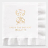 Happy 50th Birthday Martini Cocktail Fifty Folie Servetten (Voorkant)