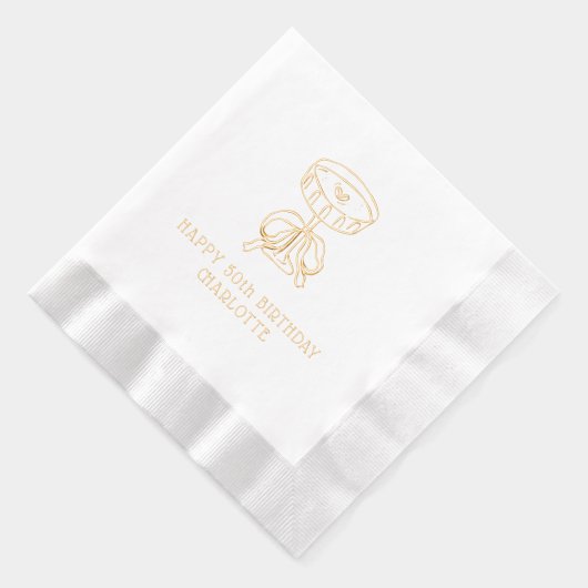 Happy 50th Birthday Martini Cocktail Fifty Folie Servetten (Rechts)