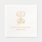 Happy 50th Birthday Martini Cocktail gepersonalise Folie Servetten (Voorkant)