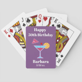 Happy 50th Birthday Martini Pokerkaarten