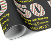Happy 50th Birthday & Merry Kerstmis, aangepaste n Cadeaupapier (Rol Hoek)