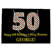 Happy 50th Birthday & Merry Kerstmis, aangepaste n Groot Cadeauzakje (Achterkant)