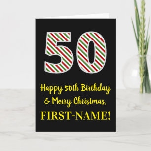 Happy 50th Birthday & Merry Kerstmis, aangepaste n Kaart