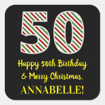 Happy 50th Birthday & Merry Kerstmis, aangepaste n