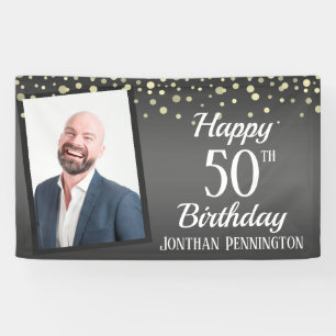 Happy 50th Birthday met Confetti One Photo Ba Spandoek