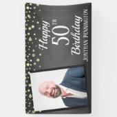 Happy 50th Birthday met Confetti One Photo Ba Spandoek (Verticaal)