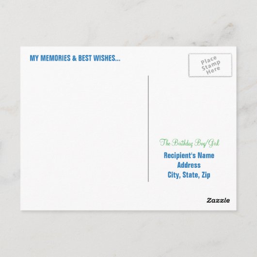 Happy 50th Birthday Milestone Briefkaarten - in Bl (Achterkant)