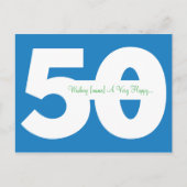 Happy 50th Birthday Milestone Briefkaarten - in Bl (Voorkant)
