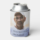 Happy 50th birthday name photo year man simple min blikjeskoeler (Blikje Voorkant)