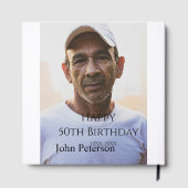 Happy 50th birthday name photo year man simple min gastenboek (Achterkant)