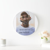 Happy 50th birthday name photo year man simple min grote klok (Huis)