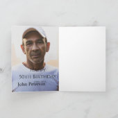 Happy 50th birthday name photo year man simple min kaart (Binnen)