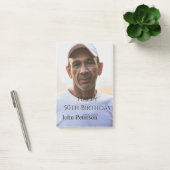 Happy 50th birthday name photo year man simple min post-it® notes (Kantoor)