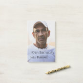 Happy 50th birthday name photo year man simple min post-it® notes (Op bureau)