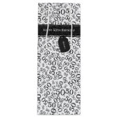 Happy 50th Birthday Number Pattern Black/White Wijn Cadeautas (Voorkant)