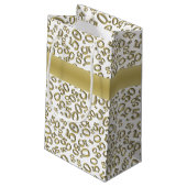Happy 50th Birthday Number Pattern Gold/White Klein Cadeauzakje (Achterkant Gekanteld)