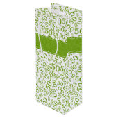 Happy 50th Birthday Number Pattern Green/White Wijn Cadeautas (Achterkant Gekanteld)