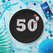 Happy 50th Birthday on Black Paper Bord (Feest)