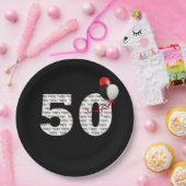 Happy 50th Birthday on Black Paper Bord (Feest)