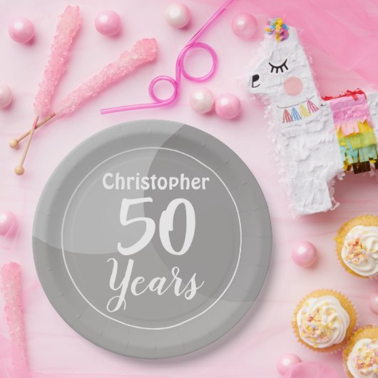 Happy 50th Birthday Papieren Bordje (Feest)