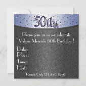 Happy 50th Birthday Party InvitationPERSONALIZED Kaart (Achterkant)