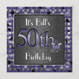 Happy 50th Birthday Party InvitationPERSONALIZED   Kaart