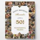 Happy 50th Birthday Personalized Photo Collage Fotoplaat (Voorkant)