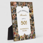 Happy 50th Birthday Personalized Photo Collage Fotoplaat (Zijkant)