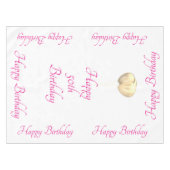 Happy 50th Birthday Pink White Gold Balloons Cool Tafelkleed (Voorkant (Horizontaal))
