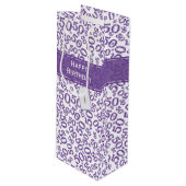 Happy 50th Birthday Random Number Pattern Paars Wijn Cadeautas (Voorkant Gekanteld)