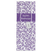 Happy 50th Birthday Random Number Pattern Paars Wijn Cadeautas (Voorkant)