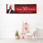 Happy 50th Birthday Red met Confetti One Photo Spandoek (Insitu)