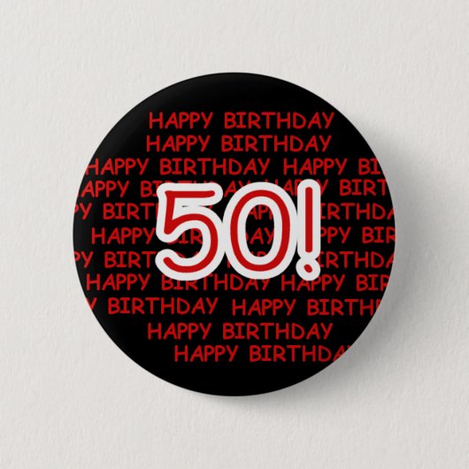 Happy 50th Birthday Ronde Button 5,7 Cm (Voorkant)