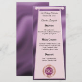 Happy 50th Birthday Roos Gouden Glitter Folie Menu (Voorkant / Achterkant)