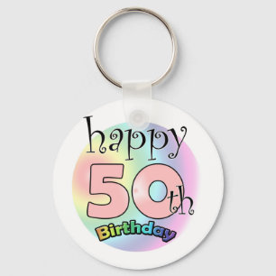 Happy 50th Birthday (roze) Sleutelhanger