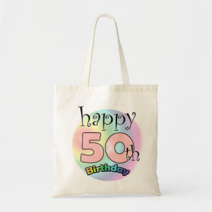 Happy 50th Birthday (roze) Tote Bag