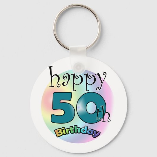 Happy 50th Birthday Sleutelhanger (Voorkant)