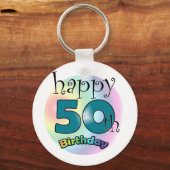 Happy 50th Birthday Sleutelhanger (Voorkant)